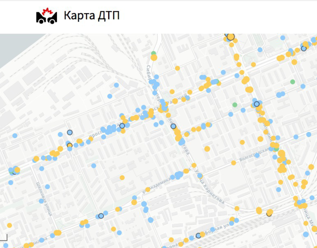 Карта аварии на дорогах