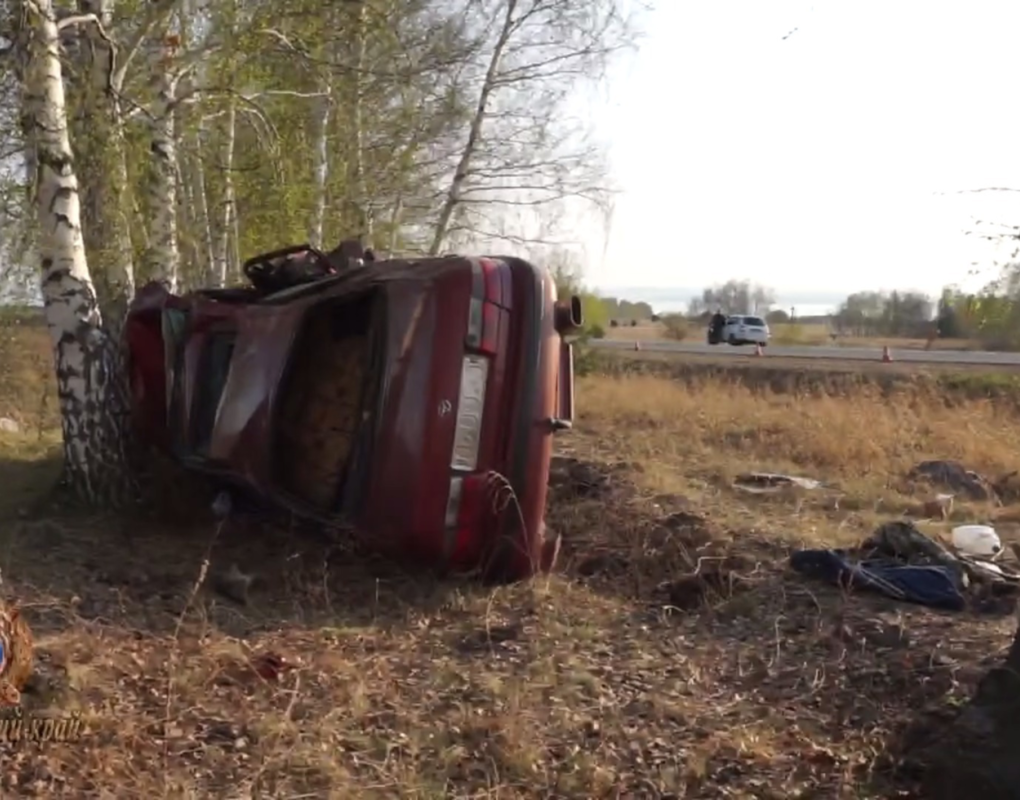 В Красноярском крае автомобилист с двумя подростками в авто вылетел с трассы